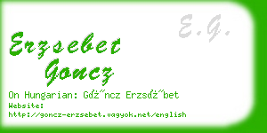 erzsebet goncz business card